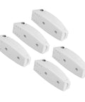 5 Pack Baggage Door Catch For RVs White ABS Door Holder For Cargo Compartments And Doors Spring Loaded Hinge viewed from above