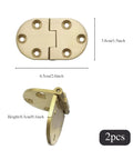 Solid Brass Butt Hinges For Flip Top Tables And Roll Top Desks Offering A Hella Smooth 90 Degree Round Edge Pivoting Motion With Dead Serious Metal Strength And Fast Screw Set, size 6.5cm x 3.8cm, pack of 2.