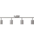Pratt 4 Light Track Lighting Fixture in Brushed Nickel With Pivoting Heads, minimalist modern spotlight kit, front view