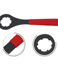 Heavy Duty One Piece O Style Er Collet Wrench Tool For Er16 Er20 Er25 And Er32 Nut Spanner with red handle and black finish.
