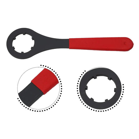 Heavy Duty One Piece O Style Er Collet Wrench Tool For Er16 Er20 Er25 And Er32 Nut Spanner with red handle and black finish.