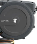 Retractable Garden Hose Reel With Auto Rewind Wall Mount 100 Feet Hose Plus 5 Foot Lead Any Length Lock Hybrid Hose For Easy Watering No Tangles No Fuss Rewind And Smooth Storage, dark grey wall-mounted reel