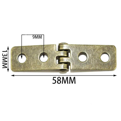Pro Grade Antique Bronze Folding Butt Hinges With Matching Screws For Doors Cabinets And Jewelry Boxes Straight Up Durable Zinc Alloy Vintage Hardware Slick Swing, 58mm x 13mm hinge dimensions.