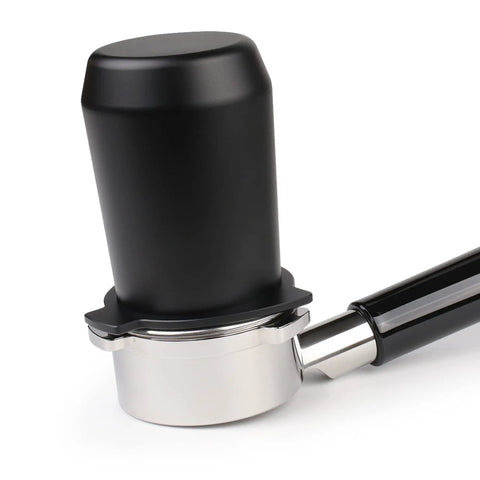 54mm Dosing Cup for Breville 54mm Portafilters and Home Espresso Rigs Black aluminum on portafilter