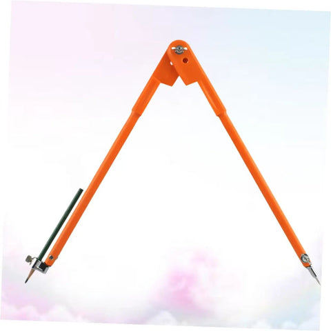 Rock Solid Carpenter Scribing Divider And Adjustable Woodworking Measuring Tool Featuring Large Diameter Locking Compass with orange legs.