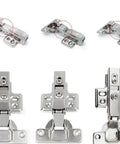 Cabinet Door Damping Hydraulic Buffer Quick Release Hinge made of cold rolled steel, shown in different angles and positions