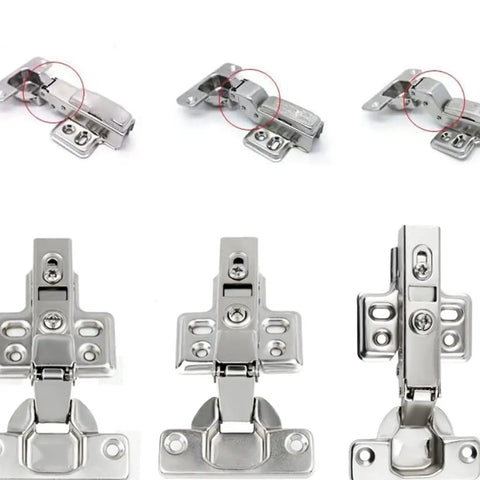 Cabinet Door Damping Hydraulic Buffer Quick Release Hinge made of cold rolled steel, shown in different angles and positions