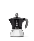 Induction Moka Pot That Just Works On Any Hob 4 Cup Espresso Maker 5.7 Oz Black Aluminum Upper With Stainless Steel Boiler Easy Brews