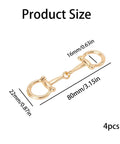 Gold D ring snaffle bit connector from 4 Piece Horse Bit Buckle Set In Silver And Gold, size 80mm x 22mm, 4pcs