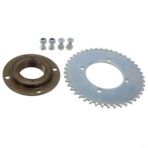 Rear Wheel 44T T8F Sprocket Chain Drive Gear with Freewheel Adapter for Electric Scooter Steel and Aluminum Alloy 4 Hole Mount 34mm Inner Diameter Heavy Duty Upgrade