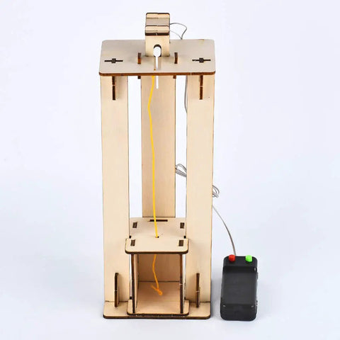 Hands-On DIY Electric Elevator Lift Kit For Kids Science And STEM Learning, Wooden Model For Self Assembly, Fun Educational Engineering Toy That Teaches Lifting, Pulley Systems, And Creative Problem Solving, wooden elevator kit with remote