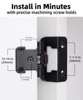 Half Inch Overlay Black Cabinet Hinges for Face Frame Cabinets Self Closing Semi Concealed with Screws and Quiet Bumpers
