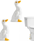 Total Bath Refresh With These Straight Up Cute Ceramic Duck Toilet Bolt Caps Set Of Two Standing Screw Covers Featuring Easy Peasy Setup And Real Deal Rust Protection, showcasing decorative ceramic ducks.