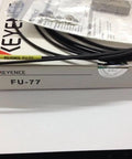 Keyence FU-77 Fiber Optic Sensor Cable Assembly For Industrial Automation shown in packaging with durable shielding and connectors.