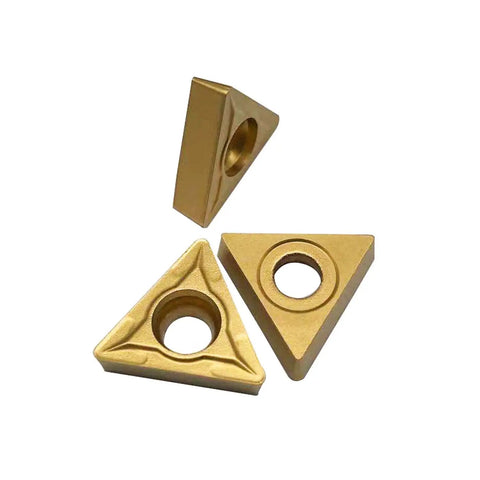 Gold Carbide Inserts For External Turning TCMT16T308 TCMT32.52 10 Piece Pack CVD coated for steel and cast iron.