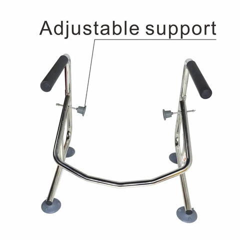 Heavy Duty Toilet Safety Rails With Adjustable Support Leg For Seniors, stainless steel grab bar with adjustable support