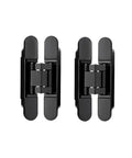 2-Pack Hidden Door Hinges For Cabinets With 180 Degree Swing, Heavy Duty 176 Lb Load Bearing, 7 Inch Invisible Zinc Alloy Design