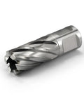 No Nonsense HSS Annular Cutter 3/4 Inch Cut Dia With 3/4 Weldon Shank 1 Inch Depth showing precision cutting edge design.