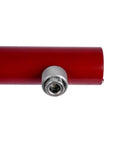 Close-up of the red cylinder part of Porta Power Ram Hydraulic Jack 5 Stroke Auto Body Frame Repair 4 Ton Tool Heavy Duty Lift