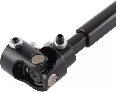 Accsoe steering shaft universal joint end in black steel with mounting bolts