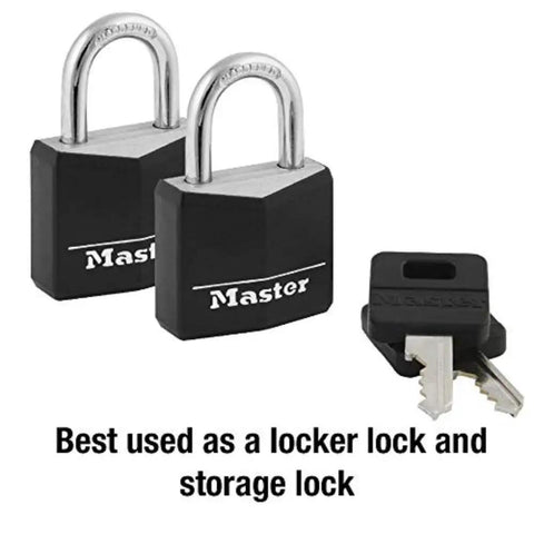 Black Outdoor Keyed Padlock Set With Weather Resistant Cover, Keyed Alike For Lockers, Fences And Equipment, 2 Pack