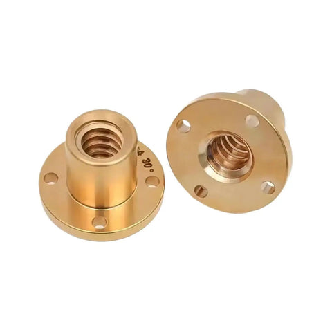 Tough As Nails T20 Lead Screw With Right Left Threads And Secure Nut For Slick 3D Printer And Cnc Gantry Upgrades Built Durable Stainless Steel Construction For Smooth Run Every Time, brass flanges with threaded holes.