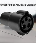 J1772 To Tesla Adapter Level 1 Level 2 EV Charger, black connector with five holes for easy charging.