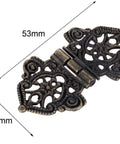 Antique lace hinge measuring 53x28 mm, part of Set Of 10 Antique Lace Hinges With Screws For Doors Cabinets Drawers And Furniture Decorative Old School Hinges