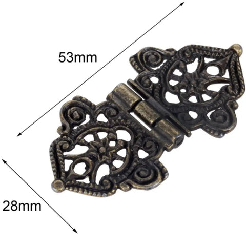 Snag The Goods On These Rad Antique Lace Hinges 10 Piece Set Zinc Alloy With Mounting Screws Gray 53 X 28 Mm displayed showing intricate design.