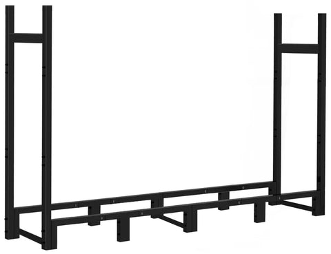 Beefy Heavy Duty Firewood Rack Eight Foot Outdoor Storage Stand For Indoor Fireplace Wood Holder, metal frame with ten legs