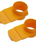 Raxmolo Upgrade 4 Inch Blast Gate Kit With Integrated Clog Control And Anti Tapered Plastic Fittings For Woodworking Dust Collection Systems, 2 orange plastic gates.