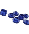 Kickass Aluminum Router Bushing Set Packing Ten Slick Template Guide Rings And Solid Lock Nuts for effortless woodworking routing parts.