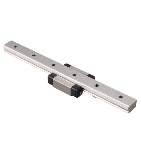 12mm Linear Rail With Block Mini Bearing Steel Slide Kit 150mm Length For Precision Motion In Automatic Equipment And Measuring Tools With Lubrication System, angled view