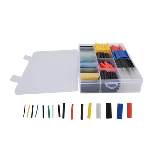 Colorful Heat Shrink Tubing Kit With 580 Pieces For Wire Insulation Protection And Leak Prevention, Fast Shrinking At 84C Temp, Durable Polyolefin Material With 2:1 Ratio To Keep Your Cables Snazzy And Secure, assorted sizes in organizer case