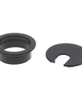 One And A Half Inch U Shaped Desk Grommet Two Pack ABS Plastic Cable Hole Cover for Wires and Cords Black with Removable Cover