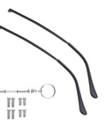 Heavy Duty Metal Glasses Replacement Temples With Screws Universal Eyeglass Arms For DIY Repair Slick Black Alloy Build Quick Swap Tight Fit Straight Upgrade 140Mm with screws and tool.