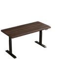 Rock Solid Electric Standing Desk Crafted From Genuine Solid Rubberwood Desktop, 47x23 inches, with motorized height adjustment.