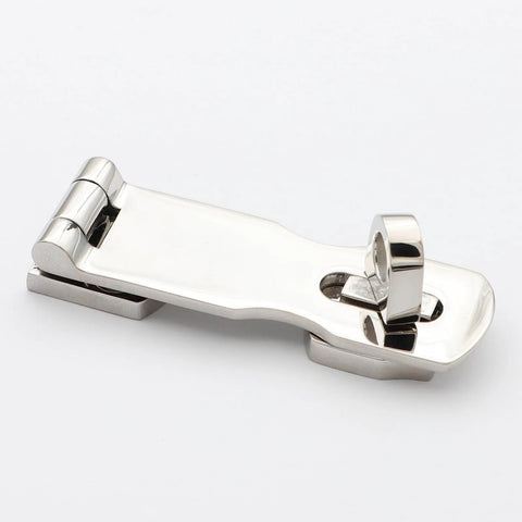 Direct replacement boat door latch, marine-grade stainless steel, side view.