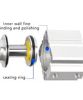 80mm Bore 25mm Stroke Sealed Thin Air Cylinder For Pneumatic And Hydraulic Systems inner wall and sealing ring detail