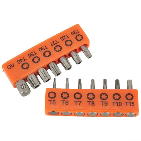 Get Your Hands On A Sweet Set Of 14 Torx Bits, Each One Measuring Precisely 25mm For All Your Electric Screwdriver Needs. Made From Tough Alloy Steel So You Can Tackle Any Repairs Without Worrying About Wear And Tear. Perfect For Tech Geeks, Mechanics, orange 14pc Torx bits set 25mm alloy steel for electric screwdriver repairs