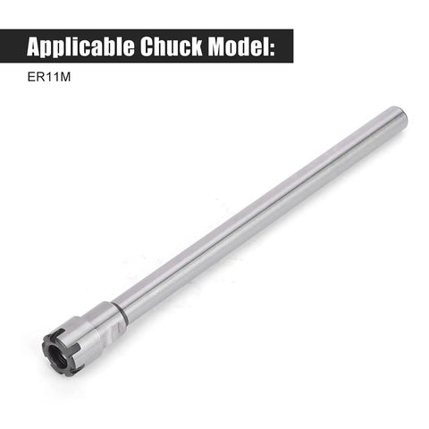 Heavy Duty Er11m 150L Collet Chuck Holder With Straight Shank Extension For Lathe And Cnc Milling Tools, showing long extension shank.