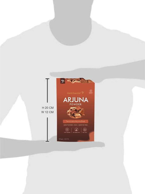 All Natural Arjuna Powder For Heart Health And Wellness, Terminalia Arjuna Bark Supplement, front view of packaged product