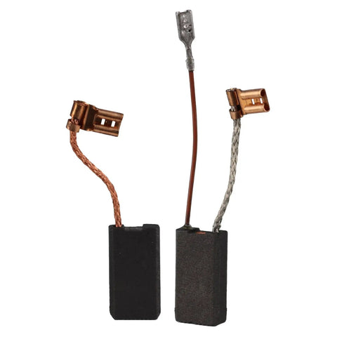 Rock Solid Carbon Brush Replacement Set For Compatible Rotary Hammer Drills 2 Pack, black carbon brushes with copper connectors.