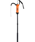 Heavy Duty 55 Gallon Drum Pump For Def Fluid Transfers And Barrels With Grippy Handle Design Built Tough For The Daily Grind And Smooth Auto Shop Work Delivers Reliable 9 To 14 Oz Per Stroke Performance with orange and black colors.