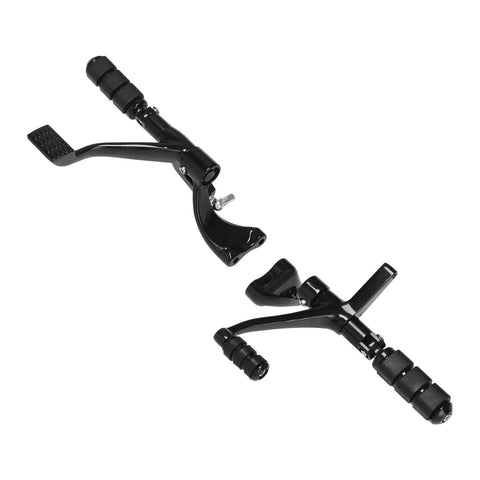 Forward Control Peg Levers And Linkages Kit For Harley Sportster 04-13 full brake and shifter setup, black metal parts