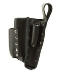 8 Pocket Tool Pouch With Tunnel Belt Loop For Real Pros Durable Leather Construction Four Large Utility Pockets Two Pliers Pockets Two Screwdriver Pockets Knife Snap Fits Belts Up To Two And A Half Inches, side view
