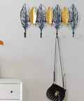 Wall Mounted Coat Rack With Slick Multi Hooks Sweet Creative Entryway Organizer For Jackets Handbags And Keys No Sweat, featuring decorative leaf design.