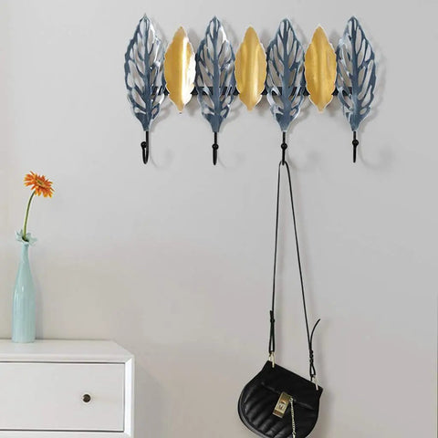 Wall Mounted Coat Rack With Slick Multi Hooks Sweet Creative Entryway Organizer For Jackets Handbags And Keys No Sweat, featuring decorative leaf design.