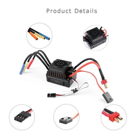 Waterproof 3650 3500KV Brushless Motor With 60A ESC Combo for one tenth scale RC cars and trucks high torque 4 pole design