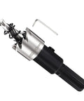15mm Hole Saw Cutter Kit with 4241 High Speed Steel Blade Center Drill Bit Hex Key and Spring for Thin Metal Plastic and PVC Boards